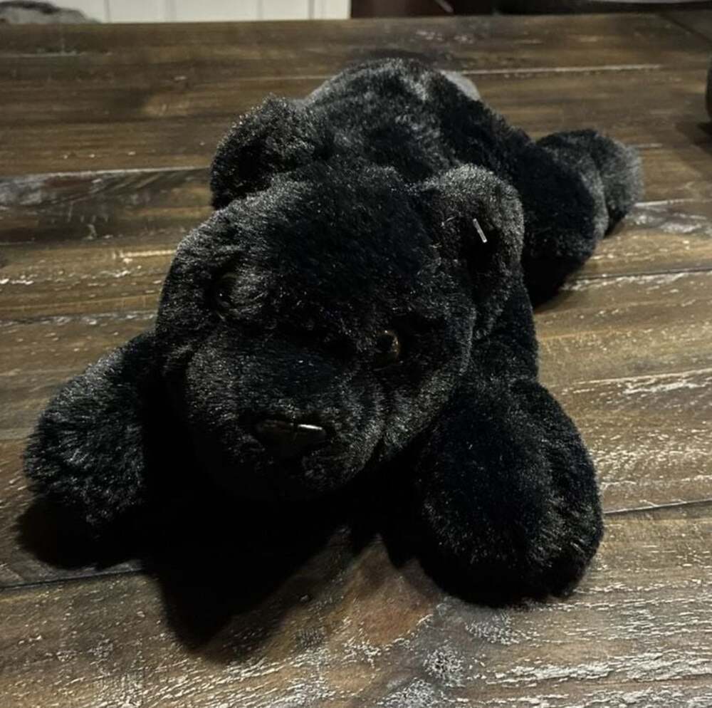 FAO Schwarz Black Panther Lying Down Plush Stuffed Animal
